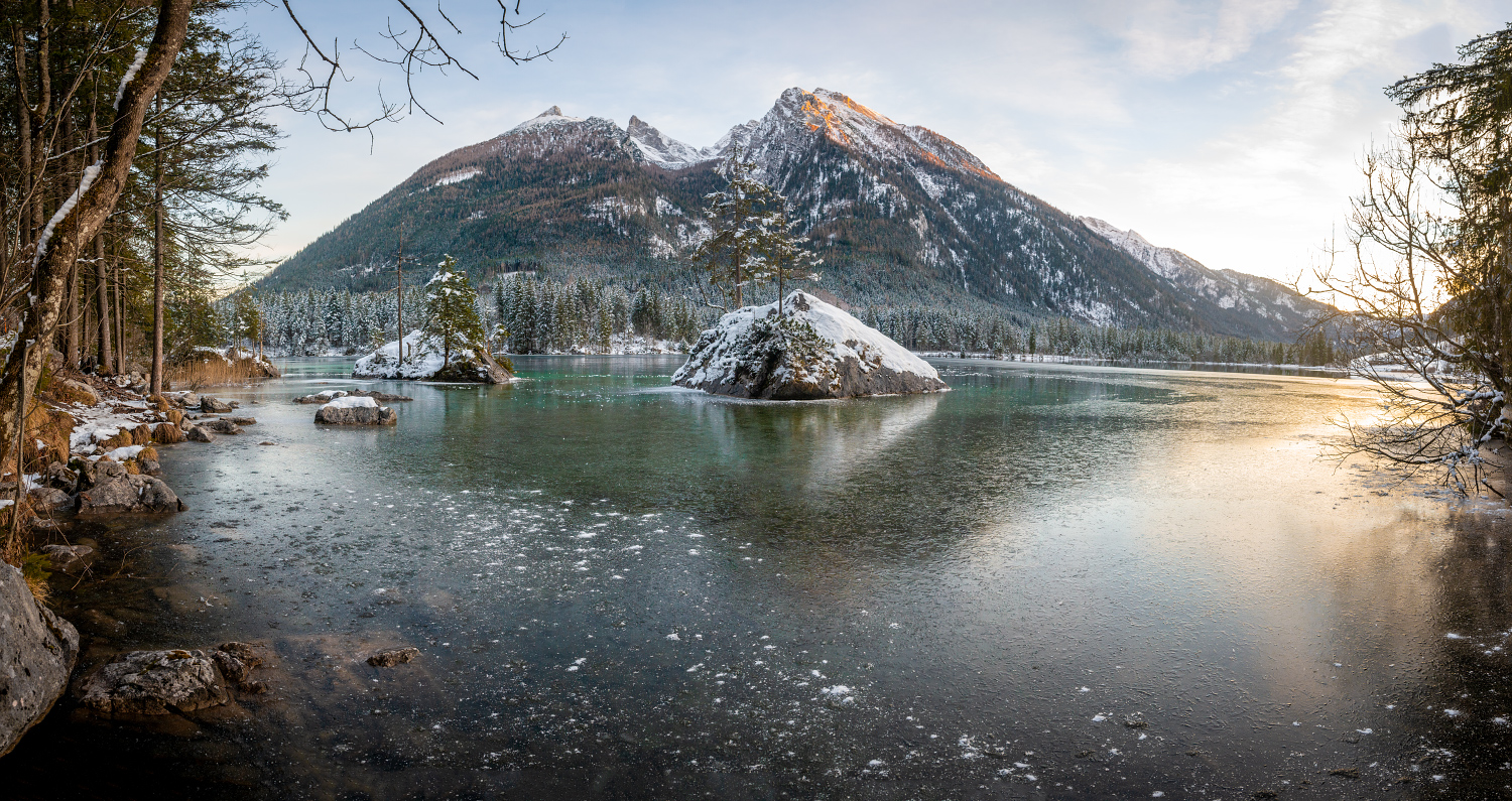 Zauberlicht am Morgen: Der Hinter-See ist auch im Winter einen Ausflug wert. 